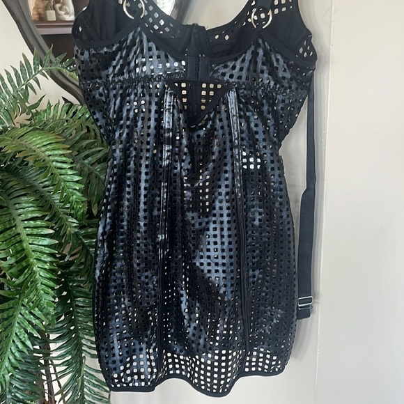 Brand New Escante Black Bondage Lingerie Thong Panty Collar Tight Cut Out - Picture 10 of 15